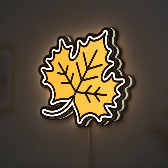 Maple Leaf 3D Novelty Light Box, Autumn Botanical Wall Art, Nature Decor for Cozy Spaces (Height 20 inch, 50cm)