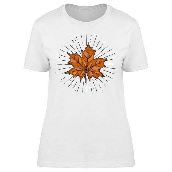 Maple Leaf And Lines T-Shirt Women -Image by Shutterstock, Female XX-Large