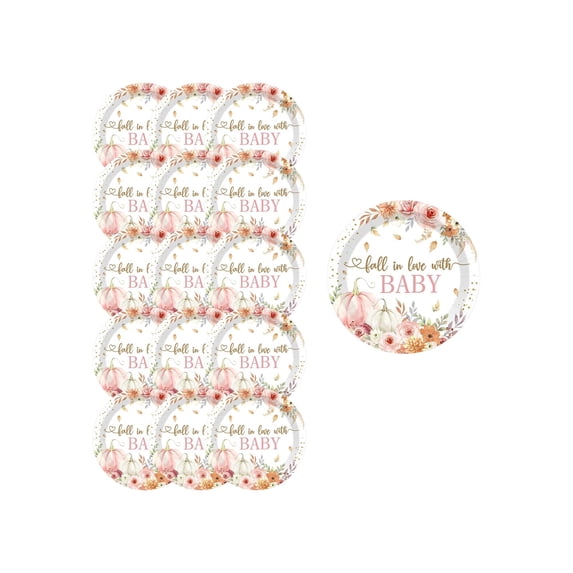 Maple Leaf And Pumpkin Fall For The Theme Party Tableware Disposable 7-inchs 9-inchs Paper Plates Paper Cup Tissue Set Of Party