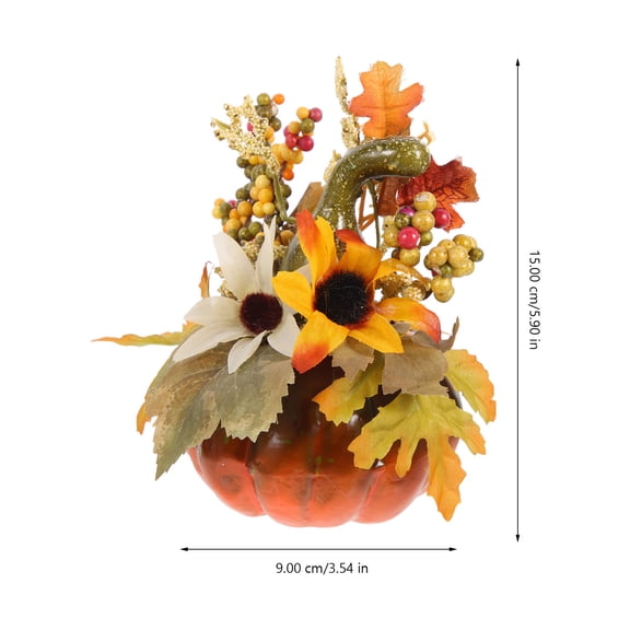LIOOBO 1Pc Decorative Artificial Pumpkin and Maple Leaf Autumn Ornament for Home Decoration