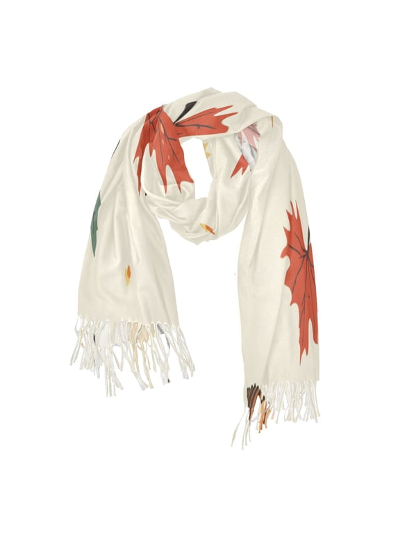 Maple Leaf Autumn Soft Stylish Scarf 86.6''x30.7'' Lightweight and Warm, Breathable