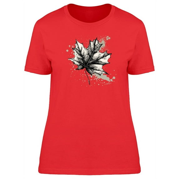 Maple Leaf B&W Art Tee Women's -Image by Shutterstock