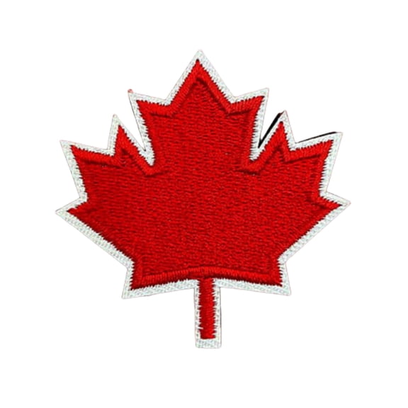Maple Leaf Badge Patch Hook Loop Embroidered Maple Leaf Patch for Clothing Backpack Decoration