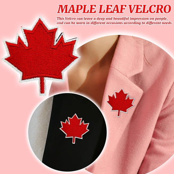Maple Leaf Badge Velcro Clothing Decoration, Iron-On or Sew-On Patch for Jackets, Hats, Bags, and DIY Craft Projects