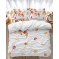 thumbnail image 1 of Maple Leaf Bedding Duvet Cover Set King Size 4 Pieces Fall Fallen Leaves Branch Autumn Plant Bedding Set with Zipper Closure, 1 Comforter Cover 92x106 Inches 1 Flat Sheet & 2 Pillow Cases, 1 of 7