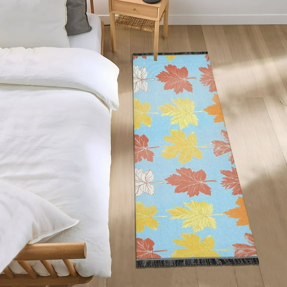 Maple Leaf Bedroom Runner Rug 2'x 6' Non Slip Carpet Indoor Home Area Rug Living Room