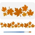 thumbnail image 1 of Maple Leaf Border Painting Stencils with Brush 5.9x11.8inch Plastic PET Maple Leaves Silhouette Drawing Template Decorative Hollowed Autumn Theme Stencil for Painting on Wood Canvas, 1 of 8