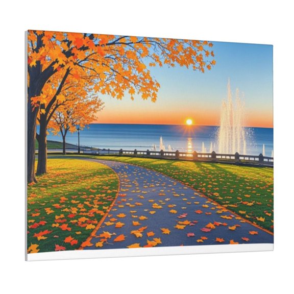 Maple Leaf Canvas Paintings Musical Fountain Wall Decor For Living Room Bedroom Kitchen Office Home Decor 16 X 20