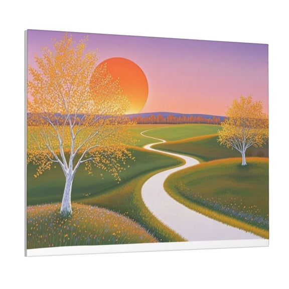 Maple Leaf Canvas Paintings Red Sun Living Room Wall Art For Living Room Bedroom Kitchen Office Home Decor 16 X 20