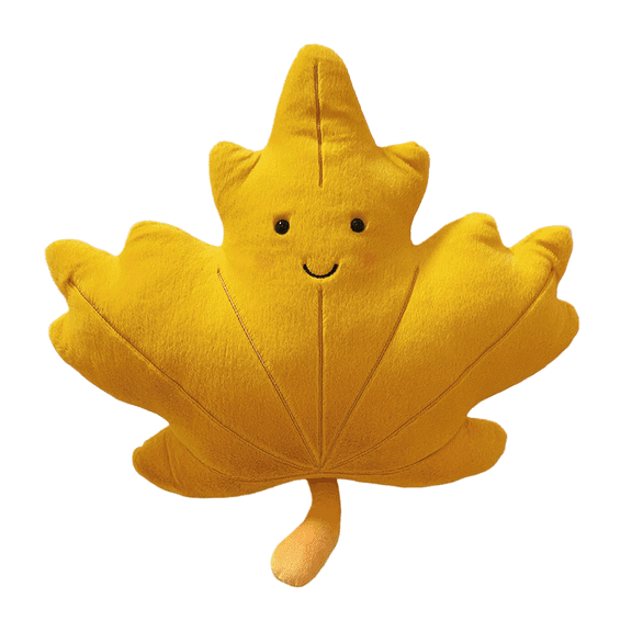 Maple Leaf Cartoon Plush Doll, Soft Stuffed Plant Figure, Cute Comfort Companion, Decorative Accent Pillow for Home Display