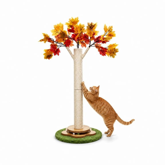 Maple Leaf Cat Tree, 40.9 in Tall Sisal Scratching Post for Indoor Cats