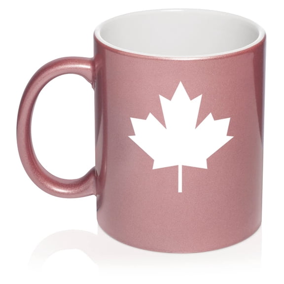 Maple Leaf Ceramic Coffee Mug Tea Cup Gift (11oz Rose Gold)