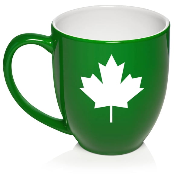 Maple Leaf Ceramic Coffee Mug Tea Cup Gift (16oz Green)
