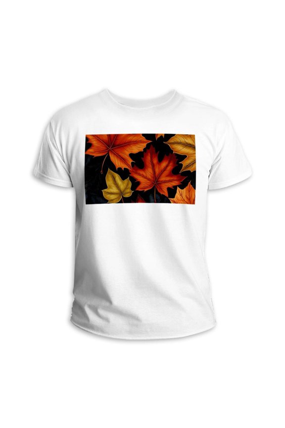 Maple Leaf Classic White 100% Cotton T-Shirt for Men - Casual Summer Tee with Lightweight Fabric and Breathable Material - Comfortable Crew Neck Shirt for Everyday Wear