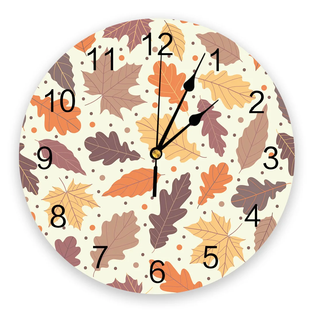 Maple Leaf Dots Autumn Art Creative Wall Clock For Home Office ...