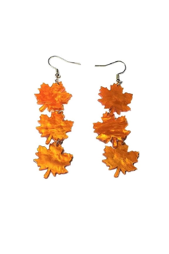Maple Leaf Drop Earrings for Women - Rhinestone & Pearl Autumn Earrings, Elegant Fall Thanksgiving Jewelry Gifts