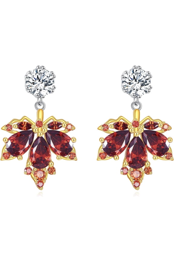 Maple Leaf Earrings Sterling Silver Fall Earrings Autumn Thanksgiving Maple Leaf Jewelry Gifts for Women