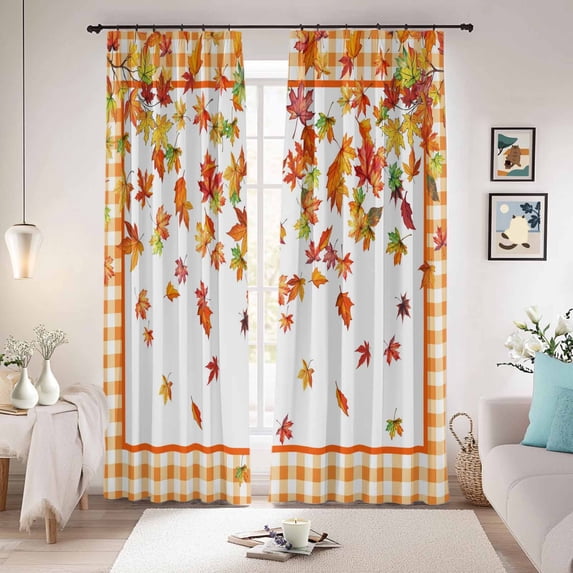 Maple Leaf Fall Blackout Curtains for Bedroom/Living Room, Black Out ...