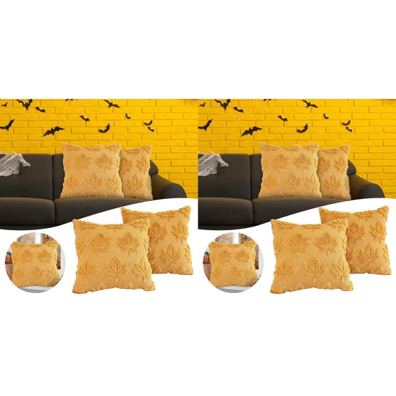 Maple Leaf Fall Pillow Covers 18 x 18 Set of 2 Decorative Autumn Harvest Throw Pillow Cases Soft Plush for Farmhouse Sofa Bed Home