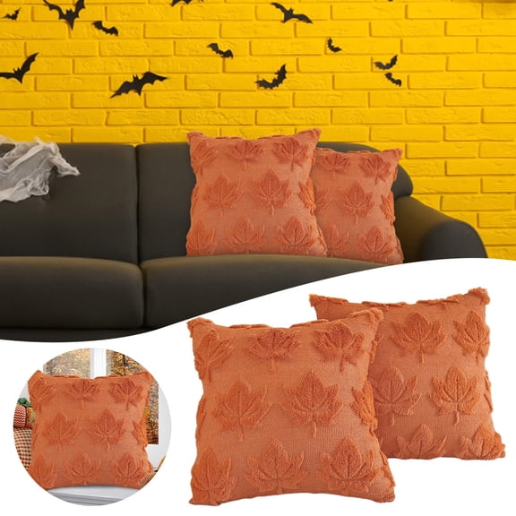 Maple Leaf Fall Throw Pillow Covers 18x18 Inch 3D Maple Leaf Autumn Harvest Holiday Pillows Covers for Couch Sofa Home Thanksgiving Decorations Farmhouse Cushion Covers with Zipper