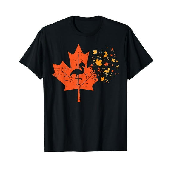 Maple Leaf Flamingo Cute Fall Autumn Thanksgiving Men T-Shirt