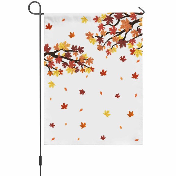 Maple Leaf Garden Flag 12 x 18 Inches, Fall Autumn Leaves Weather Proof Outdoor Patio Flags Double Sided Small Garden Decoration for Yard Outside Home