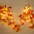 thumbnail image 1 of Maple Leaf Garland Lights Handmade Rattan String for Indoor Outdoor Halloween Festival Party Decoration, 1 of 9