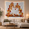 thumbnail image 1 of Maple Leaf Garland With Pumpkin on Wooden Shelf, Cozy Rustic for Nature Lovers, Autumn Harvest Decor Thanksgiving Gift Tapestry Wall Hanging for Living Room and Bedroom, 1 of 7