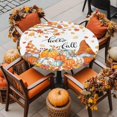 thumbnail image 1 of Maple Leaf Gnome Round Fitted Tablecloth with Elastic Edged, Autumn Thanksgiving Fitted Circle Tables Cover Wipeable Waterproof Table Cloth for Indoor Outdoor Use Tabletop Decor Farmhouse Pumpkin, 1 of 4