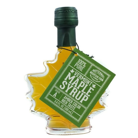 Butternut Mountain Medium Amber Leaf 3.4 Oz Bottle Vermont Maple Syrup
