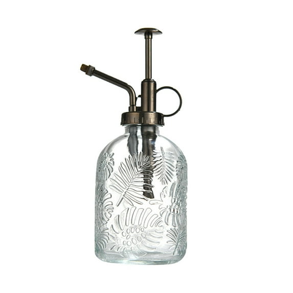 Maple Leaf Hand Pressure Tall Glass Watering Can Sprayer Sprinkler for Indoor and Garden