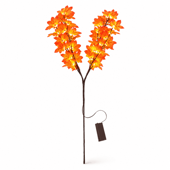 Maple Leaf Lights 20 LED Warm White, Battery Operated Fall Tree Branch Decor for Bedroom Table and Party