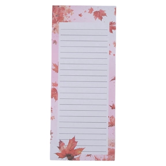 Maple Leaf Magnetic Memo Pad, Fall Plant Pattern Grocery List Notepad with 50 Lined Tear Off Sheets, Fridge Planner Pad for Daily Notes and Tasks