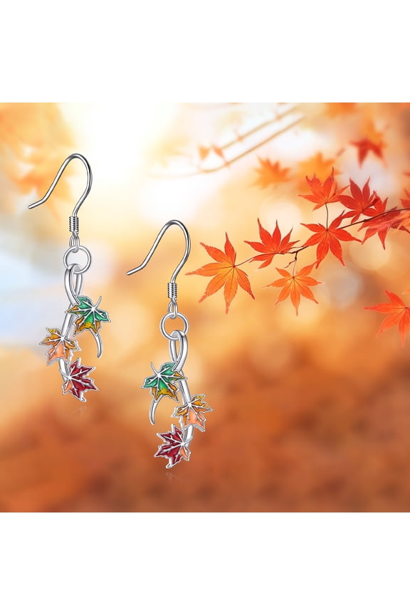 Maple Leaf Necklace 925 Sterling Silver Fall Maple Leaf Pendant Necklace Maple Autumn Jewelry Gifts for Women