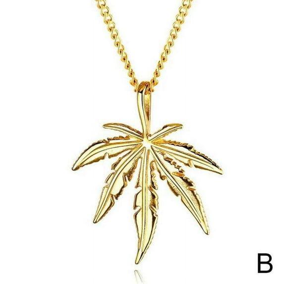 Maple Leaf Necklace Hemp Leaf Pendant Charm Necklace For Fashion Hip Hop Jewelry Necklace Gift Jewelry P6A5