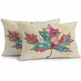 thumbnail image 1 of Maple Leaf Outdoor Pillow Covers Pack of 2 Medieval Vintage Floral Background Waterproof Throw Pillow Covers Decorative Cushion Cases for Patio Garden Tent Balcony Couch 20x12 inch, 1 of 8