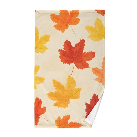 Maple Leaf Pattern Bath Towel 100% Cotton Soft Thick High Absorbency Hand Face Towel Single Pack 16x28in