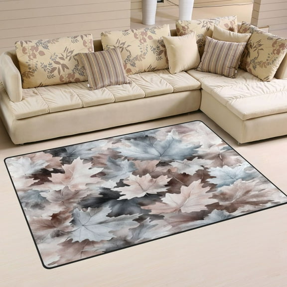 Maple Leaf Pattern Soft Polyester Area Rug 31''x20'', Non Slip, Memory Foam, Water Absorbent