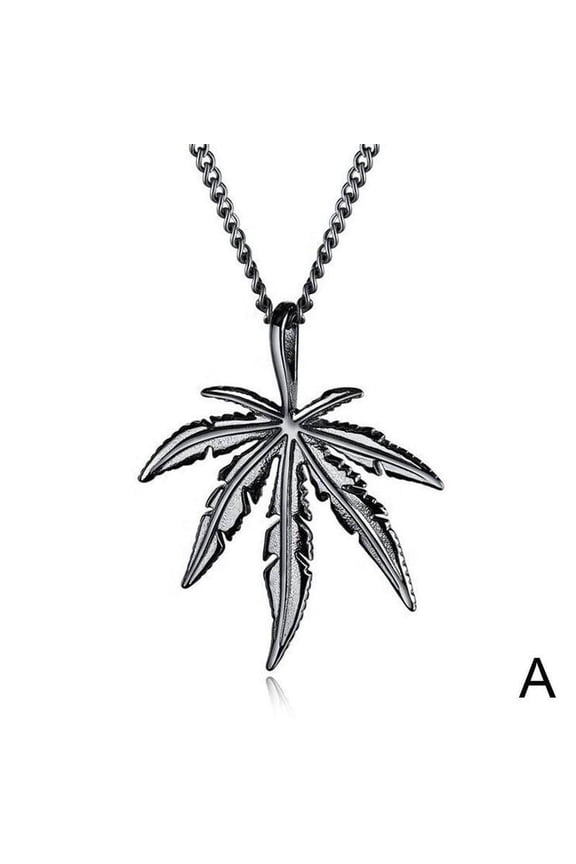 Maple Leaf Pendant Fashion Titanium Steel Men's Necklace Accessories P5B5 P6L1