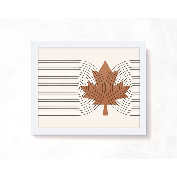 Maple Leaf Print Mid Century Modern Maple Leaf Design Maple Leaf Poster Wall Art