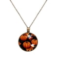 thumbnail image 1 of Maple Leaf Pumpkin Necklace Personalized Custom Photo Round Pendant Adjustable Stainless Steel Necklaces with Gift Box for Men Women Mothers Valentine's Jewelry Gift, 1 of 6