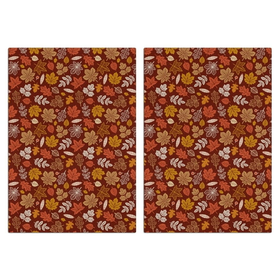 Maple Leaf Pumpkin Towels Set - 2PC Absorbent Fast-Drying, Soft Farmhouse Kitchen Towels for Fall Decor