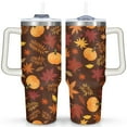 thumbnail image 1 of Maple Leaf Pumpkins in Autumn 40 Oz Tumbler with Handle Lid and Straw, Stainless Steel Double Walled Vacuum Insulated Cup, Cute Birthday Gifts Tumbler for Women Men Friends, 1 of 7