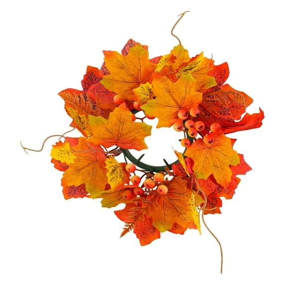 Maple Leaf & Rose Halloween Candle Wreath, Decorative Candlestick Ring for Tabletop, Party Supplies, Desktop Decor, Thanksgiving Centerpiece, Durable Craftsmanship, Reusable Holiday Ornament