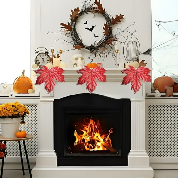 Maple Leaf Shaped Iron Wall Hanging Vintage Crack Finish Metal Art Decor for Garden Home Indoor Outdoor Fall Thanksgiving Decoration