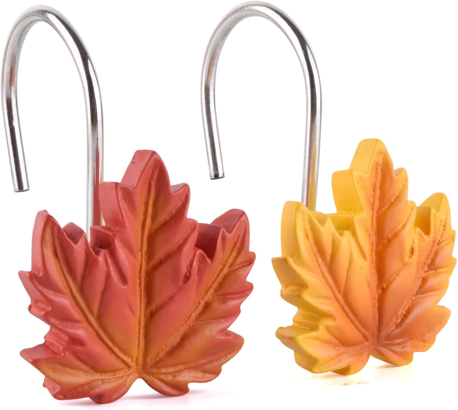 Maple Leaf Shower Curtain Hooks Rings 12 Pcs Autumn Decoration Shower