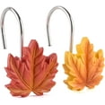 Maple Leaf Shower Curtain Hooks Rings 12 Pcs Autumn Decoration Shower