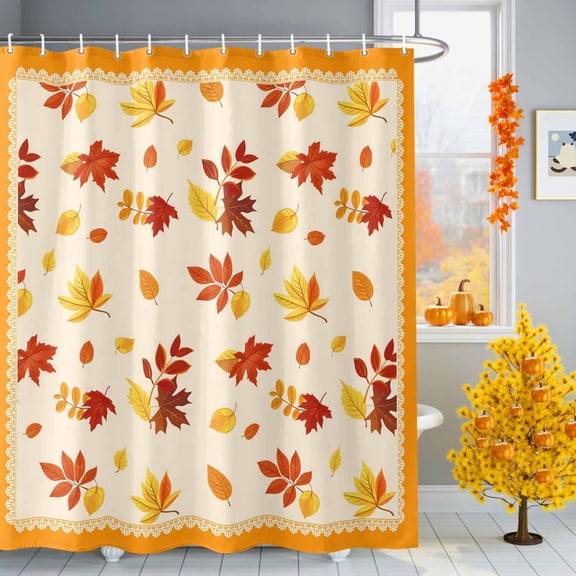 Maple Leaf Shower Curtains for Bathroom, Fall Leaves Waterproof Fabric Shower Curtain for Bathroom Bathtub Decoration, Machine Washable, 54x"78"