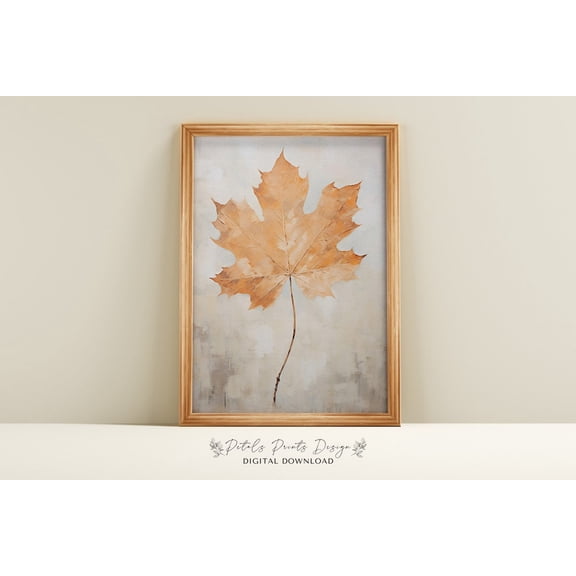 Maple Leaf Still Life, Rustic Autumn Wall Art Home Decor #1956, Unframed Canvas Size 16x24