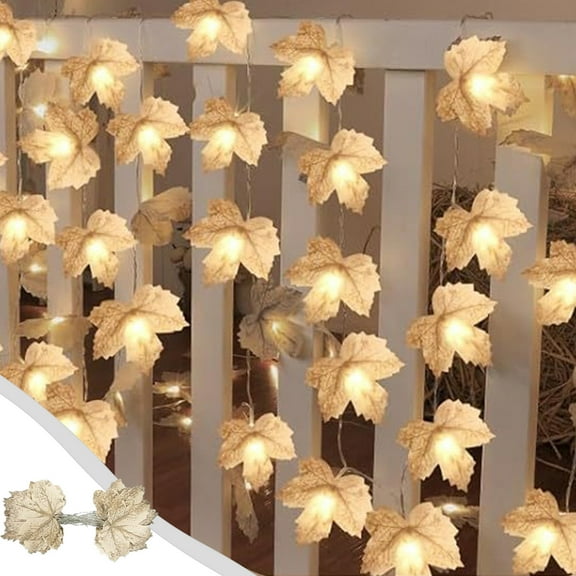 Maple Leaf String Lights,Realistic Larger Maple Leaf LED String Light for Fall Decorations Indoor Home Outdoor